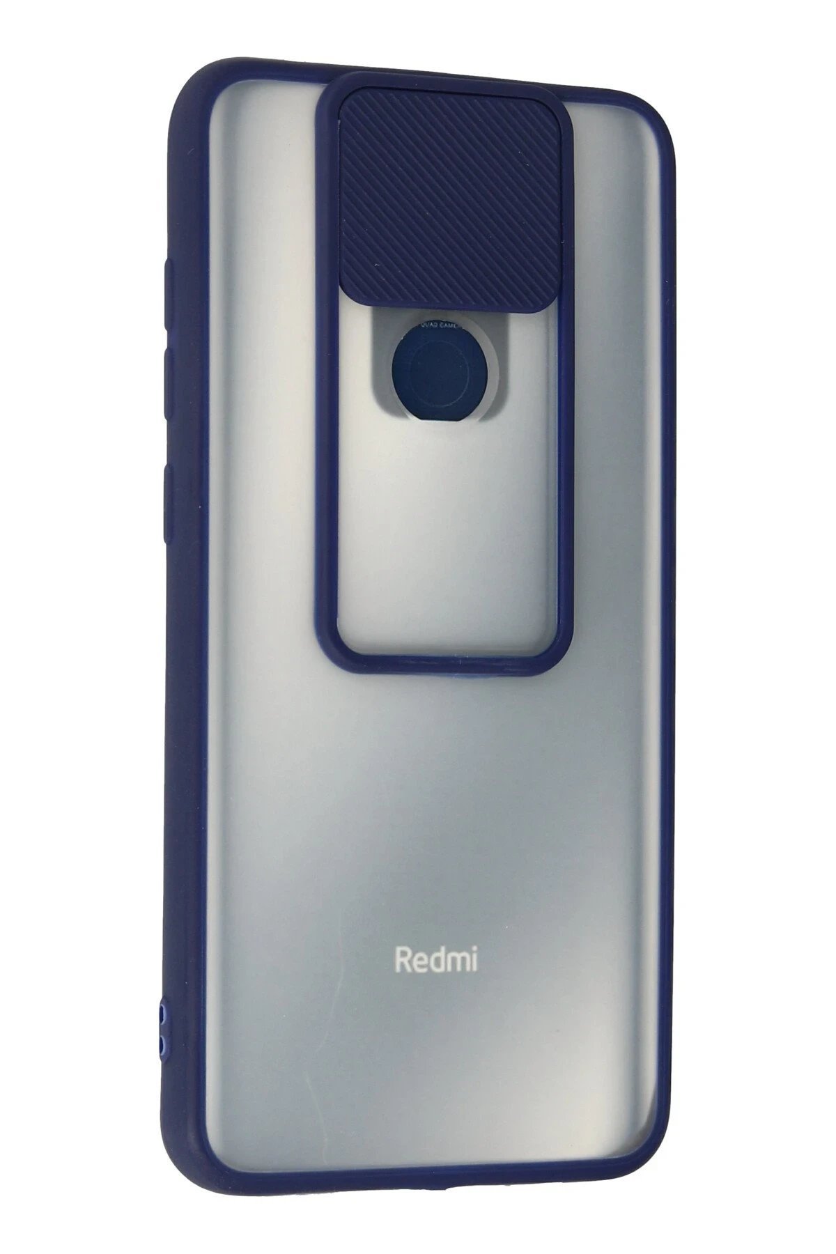 Xiaomi Redmi Note 9 Kılıf Palm Buzlu Kamera Sürgülü Silikon - Lacivert-(5796) - Görsel 3