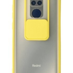 Xiaomi Redmi Note 9 Kılıf Palm Buzlu Kamera Sürgülü Silikon - Sarı-(5796)