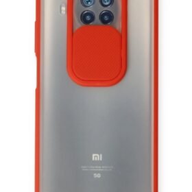 Xiaomi Mi 10T Lite Kılıf Palm Buzlu Kamera Sürgülü Silikon - Kırmızı-(5796)