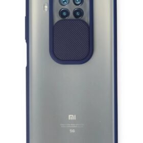 Xiaomi Mi 10T Lite Kılıf Palm Buzlu Kamera Sürgülü Silikon - Lacivert-(5796)