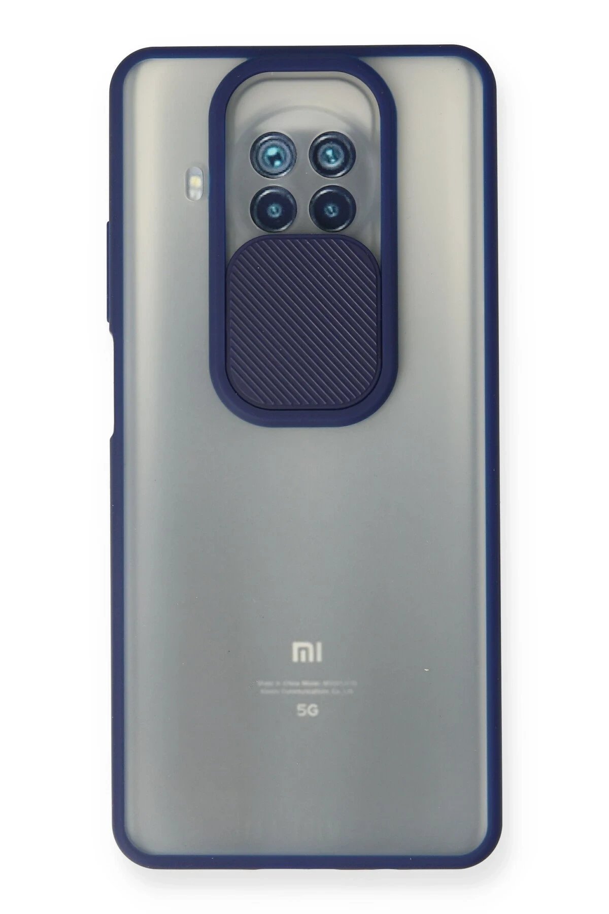Xiaomi Mi 10T Lite Kılıf Palm Buzlu Kamera Sürgülü Silikon - Lacivert-(5796)