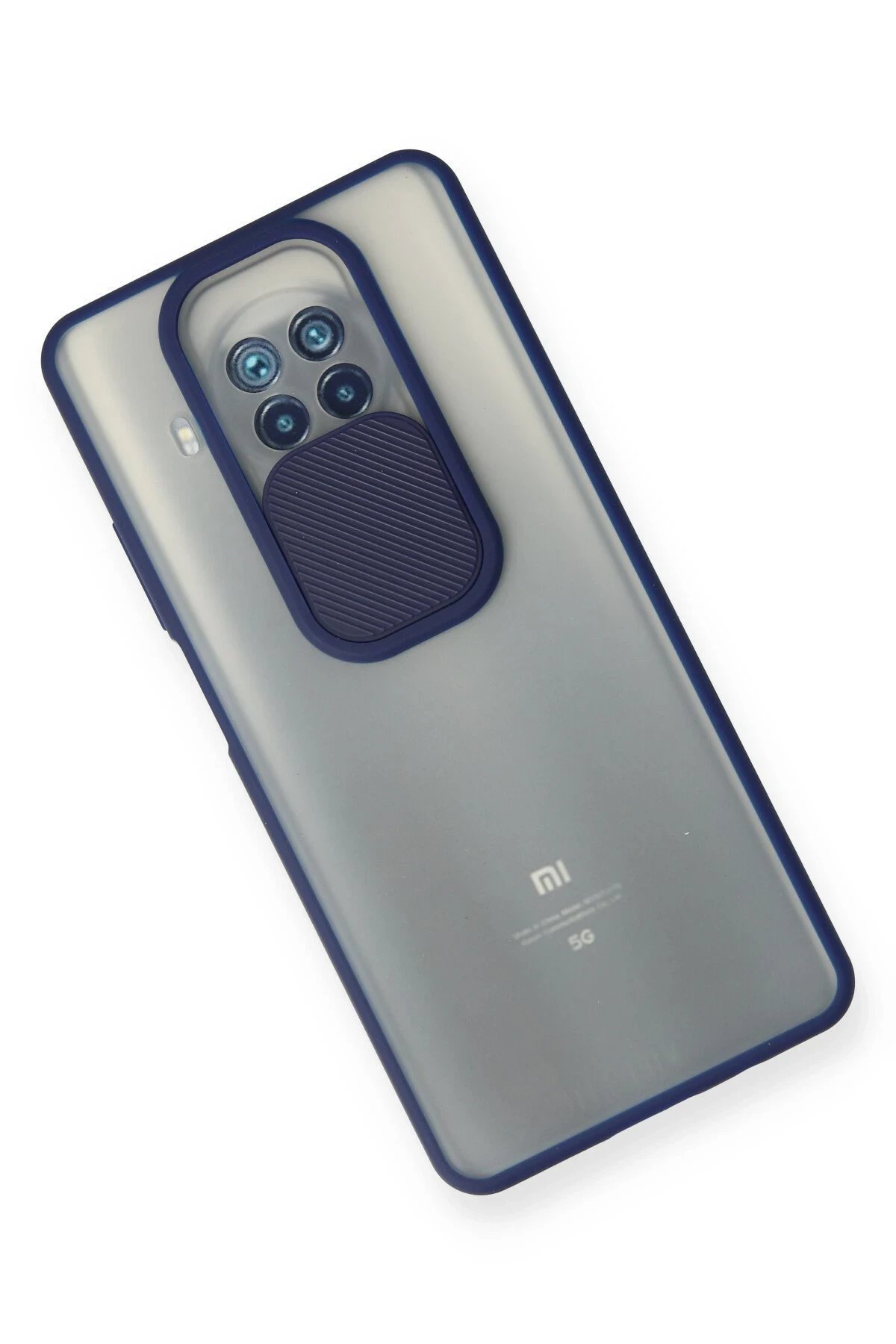 Xiaomi Mi 10T Lite Kılıf Palm Buzlu Kamera Sürgülü Silikon - Lacivert-(5796) - Görsel 3