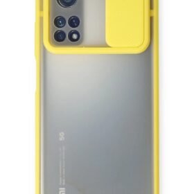 Xiaomi Mi 10T Kılıf Palm Buzlu Kamera Sürgülü Silikon - Sarı-(5796)