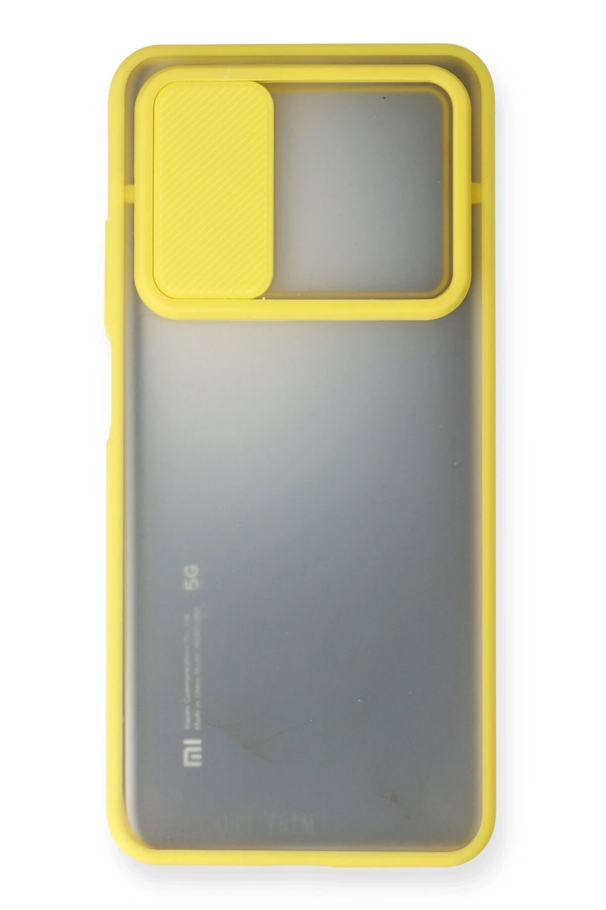 Xiaomi Mi 10T Kılıf Palm Buzlu Kamera Sürgülü Silikon - Sarı-(5796) - Görsel 2