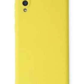 Samsung Galaxy A02 Kılıf Nano içi Kadife Silikon - Sarı-(5796)