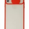 iPhone XS Max Kılıf Palm Buzlu Kamera Sürgülü Silikon - Kırmızı-(5796)