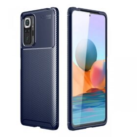 Xiaomi Redmi Note 10 Pro Kılıf Auto Focus Karbon Kapak - Lacivert-(5796)