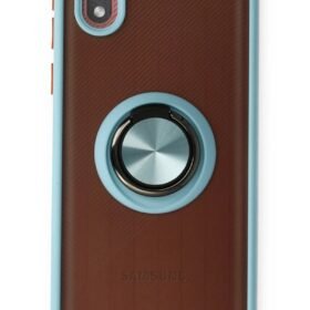 Samsung Galaxy A01 Core Kılıf Montreal Yüzüklü Silikon Kapak - Buz Mavi-(5796)