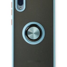 Samsung Galaxy A02 Kılıf Montreal Yüzüklü Silikon Kapak - Buz Mavi-(5796)