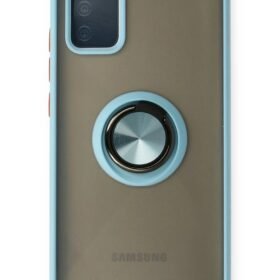 Samsung Galaxy A02S Kılıf Montreal Yüzüklü Silikon Kapak - Buz Mavi-(5796)