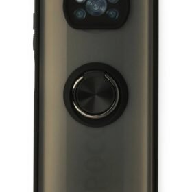 Xiaomi Pocophone X3 Kılıf Montreal Yüzüklü Silikon Kapak - Siyah-(5796)