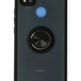 Xiaomi Redmi 9C Kılıf Montreal Yüzüklü Silikon Kapak - Siyah-(5796)