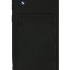 Samsung Galaxy A01 Core Kılıf Kelvin Kartvizitli Silikon - Siyah-(5796)