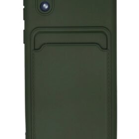 Samsung Galaxy A01 Core Kılıf Kelvin Kartvizitli Silikon - Koyu Yeşil-(5796)