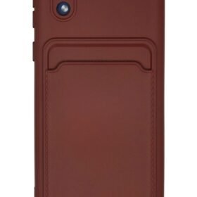 Samsung Galaxy A01 Core Kılıf Kelvin Kartvizitli Silikon - Bordo-(5796)