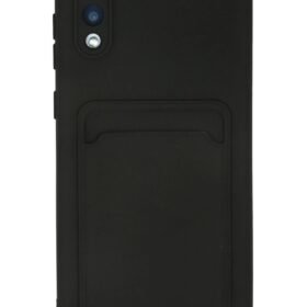 Samsung Galaxy A02 Kılıf Kelvin Kartvizitli Silikon - Siyah-(5796)