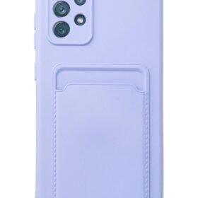 Samsung Galaxy A72 Kılıf Kelvin Kartvizitli Silikon - Lila-(5796)