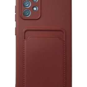 Samsung Galaxy A72 Kılıf Kelvin Kartvizitli Silikon - Bordo-(5796)
