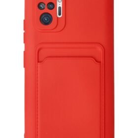 Xiaomi Redmi Note 10 Pro Kılıf Kelvin Kartvizitli Silikon - Kırmızı-(5796)