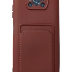 Xiaomi Pocophone X3 Kılıf Kelvin Kartvizitli Silikon - Bordo-(5796)