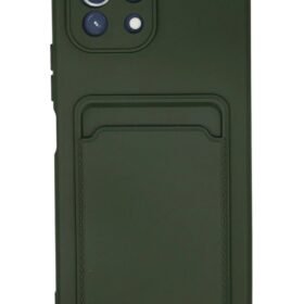 Xiaomi Mi 11 Kılıf Kelvin Kartvizitli Silikon - Koyu Yeşil-(5796)