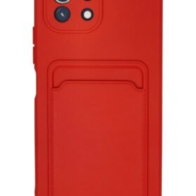 Xiaomi Mİ 11 Lite Kılıf Kelvin Kartvizitli Silikon - Kırmızı-(5796)