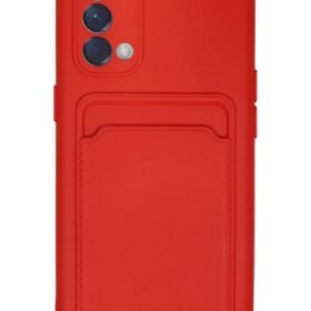 Oppo Reno 5 Kılıf Kelvin Kartvizitli Silikon - Kırmızı-(5796)