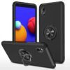 Samsung Galaxy A01 Core Kılıf Elit Yüzüklü Kapak - Siyah-(5796)