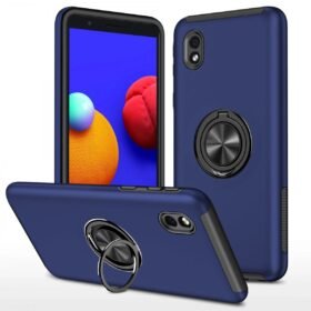 Samsung Galaxy A01 Core Kılıf Elit Yüzüklü Kapak - Lacivert-(5796)