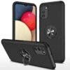 Samsung Galaxy A02S Kılıf Elit Yüzüklü Kapak - Siyah-(5796)