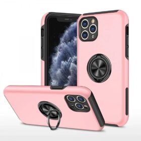 iPhone 11 Pro Max Kılıf Elit Yüzüklü Kapak - Pembe-(5796)