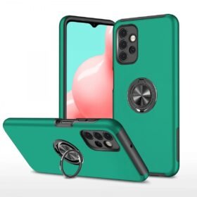Samsung Galaxy A72 Kılıf Elit Yüzüklü Kapak - Yeşil-(5796)