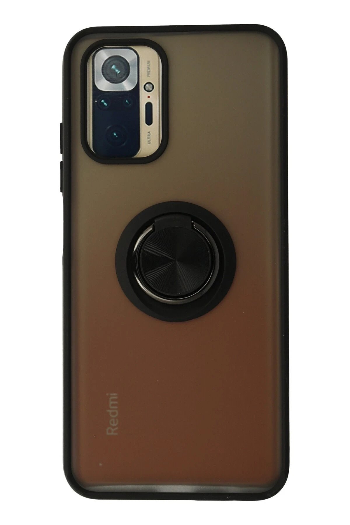 Xiaomi Redmi Note 10 Kılıf Montreal Yüzüklü Silikon Kapak - Siyah-(5796)