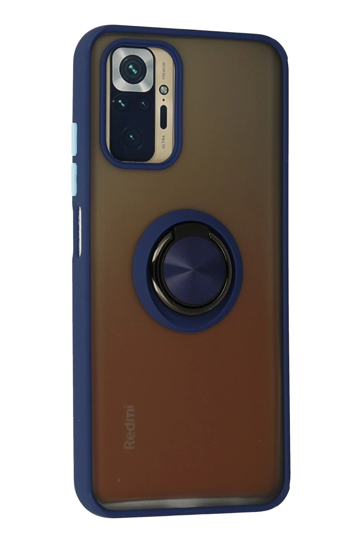 Xiaomi Redmi Note 10 Kılıf Montreal Yüzüklü Silikon Kapak - Lacivert-(5796) - Görsel 2