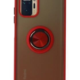 Xiaomi Redmi Note 10 Kılıf Montreal Yüzüklü Silikon Kapak - Kırmızı-(5796)