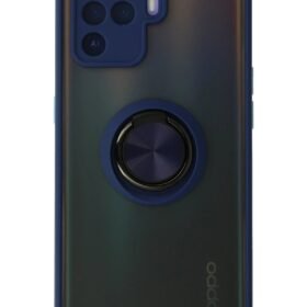 Oppo Reno 5 Lite Kılıf Montreal Yüzüklü Silikon Kapak - Lacivert-(5796)