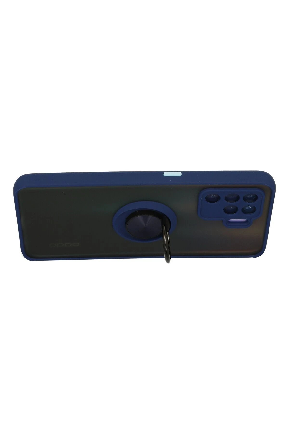 Oppo Reno 5 Lite Kılıf Montreal Yüzüklü Silikon Kapak - Lacivert-(5796) - Görsel 3