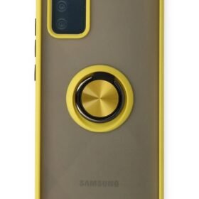 Samsung Galaxy A02S Kılıf Montreal Yüzüklü Silikon Kapak - Sarı-(5796)