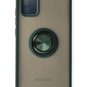 Samsung Galaxy A02S Kılıf Montreal Yüzüklü Silikon Kapak - Yeşil-(5796)