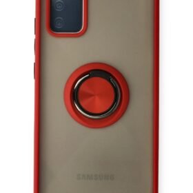 Samsung Galaxy A02S Kılıf Montreal Yüzüklü Silikon Kapak - Kırmızı-(5796)