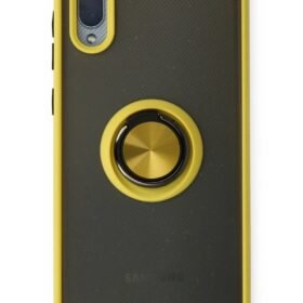 Samsung Galaxy A02 Kılıf Montreal Yüzüklü Silikon Kapak - Sarı-(5796)