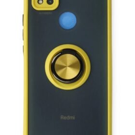 Xiaomi Redmi 9C Kılıf Montreal Yüzüklü Silikon Kapak - Sarı-(5796)