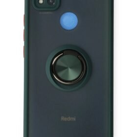 Xiaomi Redmi 9C Kılıf Montreal Yüzüklü Silikon Kapak - Yeşil-(5796)