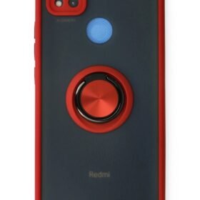 Xiaomi Redmi 9C Kılıf Montreal Yüzüklü Silikon Kapak - Kırmızı-(5796)