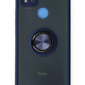 Xiaomi Redmi 9C Kılıf Montreal Yüzüklü Silikon Kapak - Lacivert-(5796)