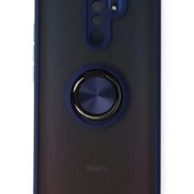 Xiaomi Redmi 9 Kılıf Montreal Yüzüklü Silikon Kapak - Lacivert-(5796)