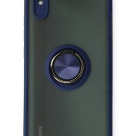 Xiaomi Redmi 9A Kılıf Montreal Yüzüklü Silikon Kapak - Lacivert-(5796)