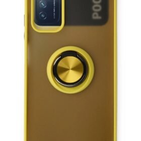 Xiaomi Redmi 9T Kılıf Montreal Yüzüklü Silikon Kapak - Sarı-(5796)