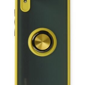 Xiaomi Redmi 9A Kılıf Montreal Yüzüklü Silikon Kapak - Sarı-(5796)