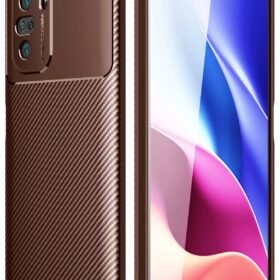 Xiaomi Poco F3 Kılıf Auto Focus Karbon Kapak - Kahverengi-(5796)